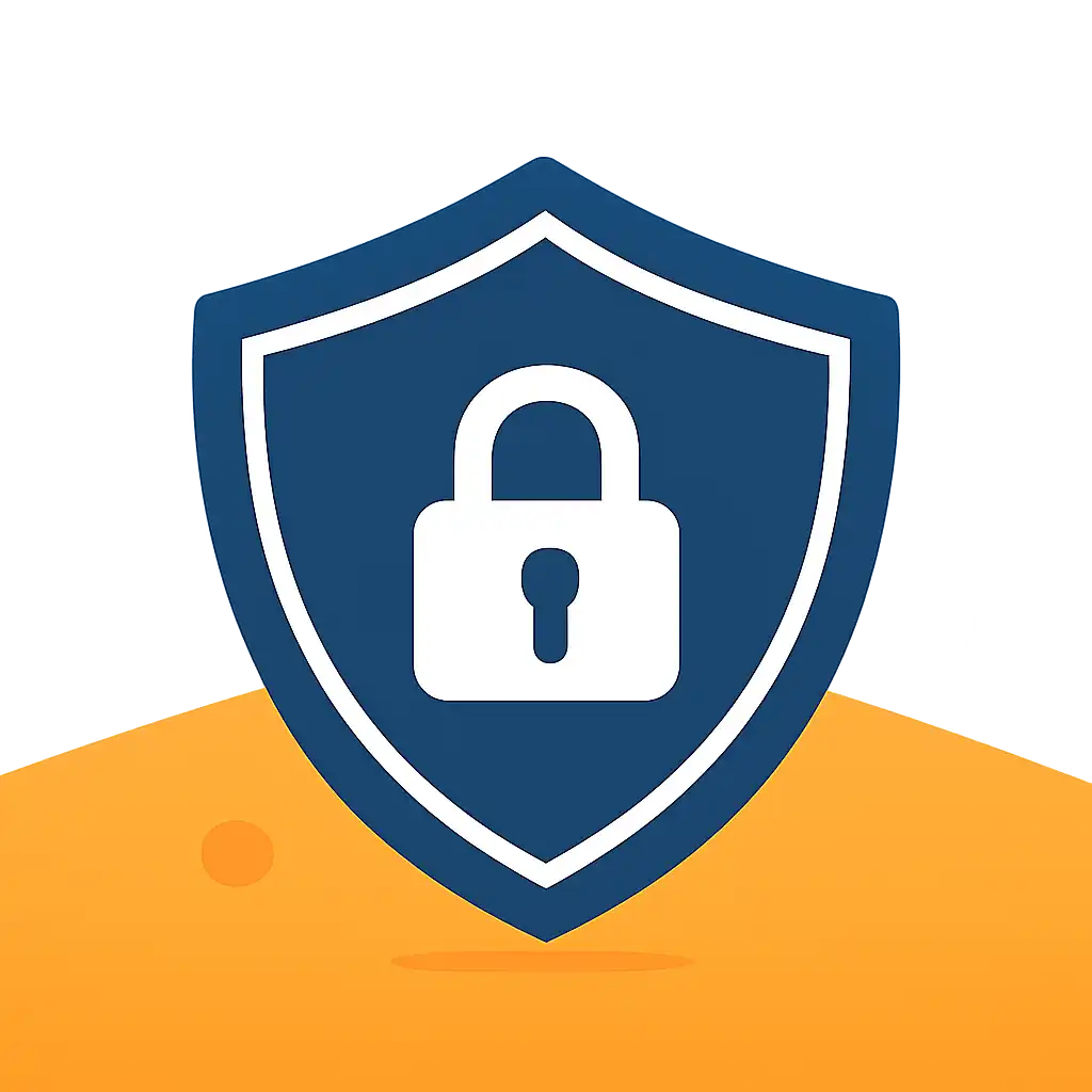 Security shield icon with lock: 55 Club safety visualization